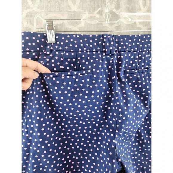 Talbots The Perfect Crop Curvy Blue w/Pink Polka Dot Pants 8 -2233/11 B - Picture 10 of 10